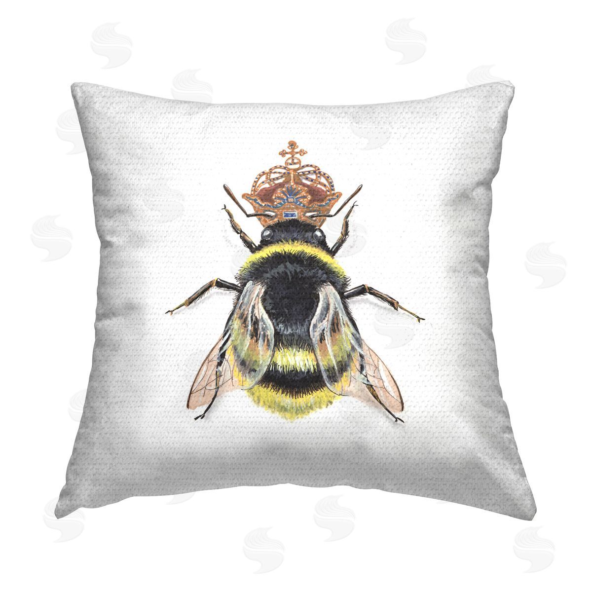 Connie Resch Queen Bee with Crown Outdoor Quick-Dry Polyester Printed Throw Pillow