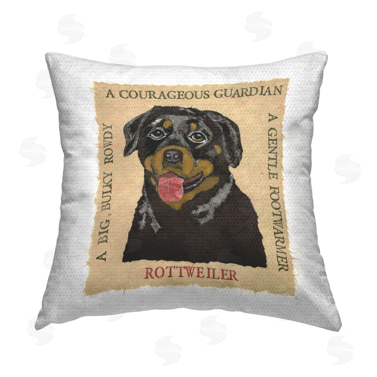 Nancy Overton Fun Rottweiler Pet Phrases Outdoor Quick-Dry Polyester Printed Throw Pillow