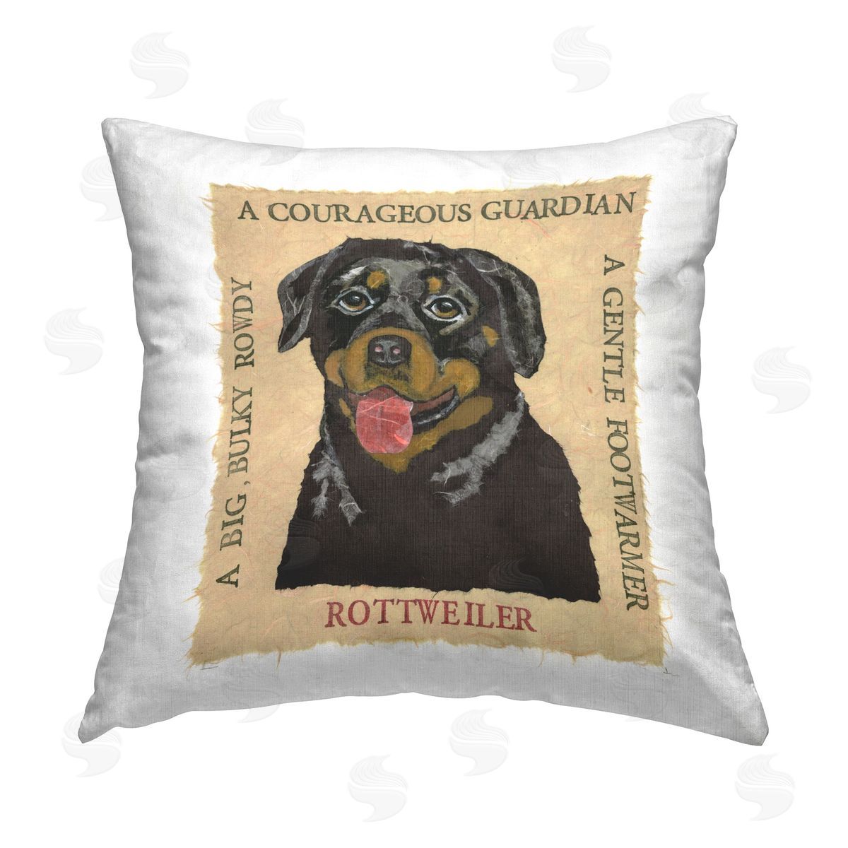Nancy Overton Fun Rottweiler Pet Phrases Printed Plush Polyester Throw Pillow