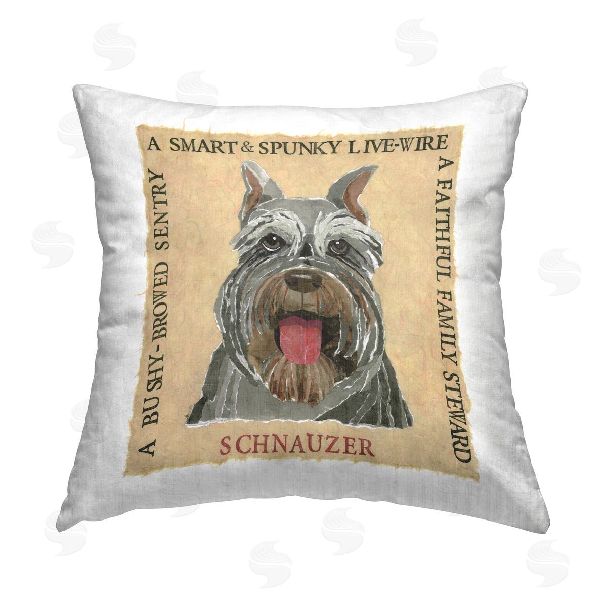 Nancy Overton Fun Schnauzer Pet Phrases Printed Plush Polyester Throw Pillow