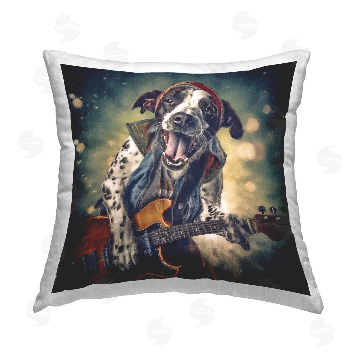 Sean Parnell Musician Dog Singing Printed Plush Polyester Throw Pillow