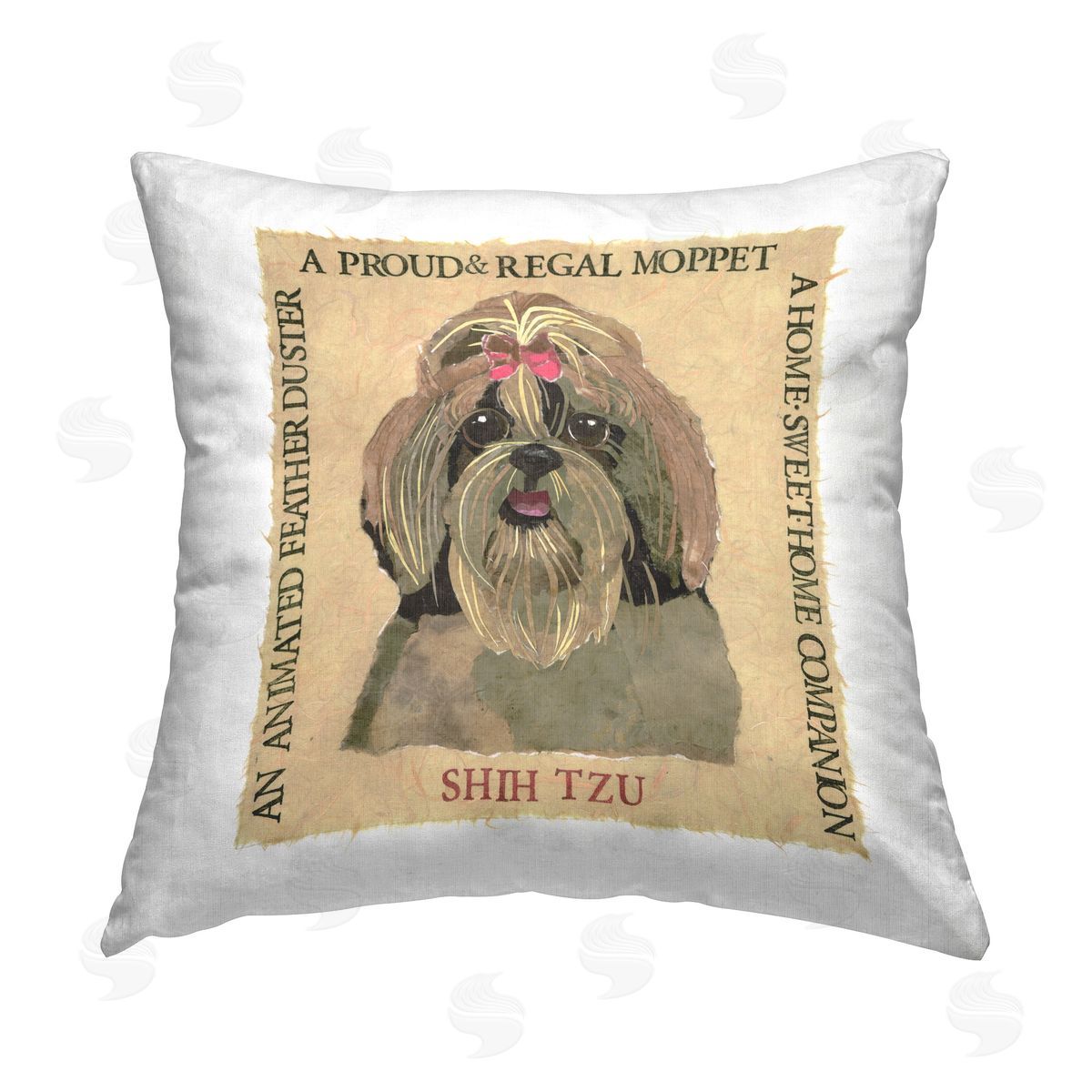 Nancy Overton Fun Shih Tzu Pet Phrases Printed Plush Polyester Throw Pillow
