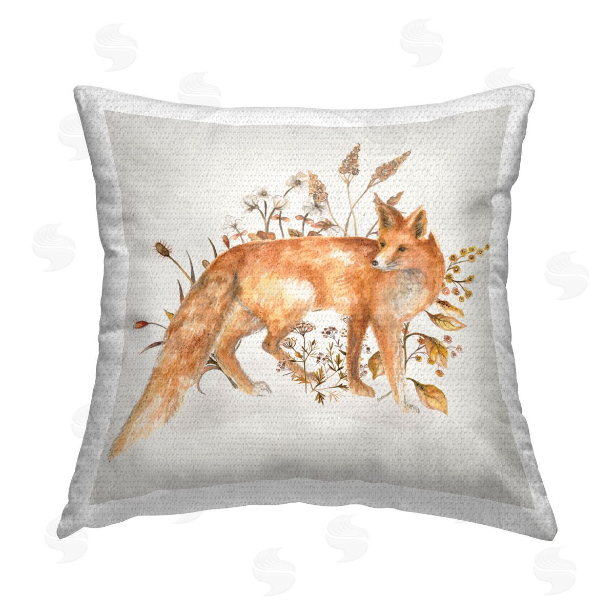 Janice Gaynor Forest Fox & Botanicals Outdoor Quick-Dry Polyester Printed Throw Pillow