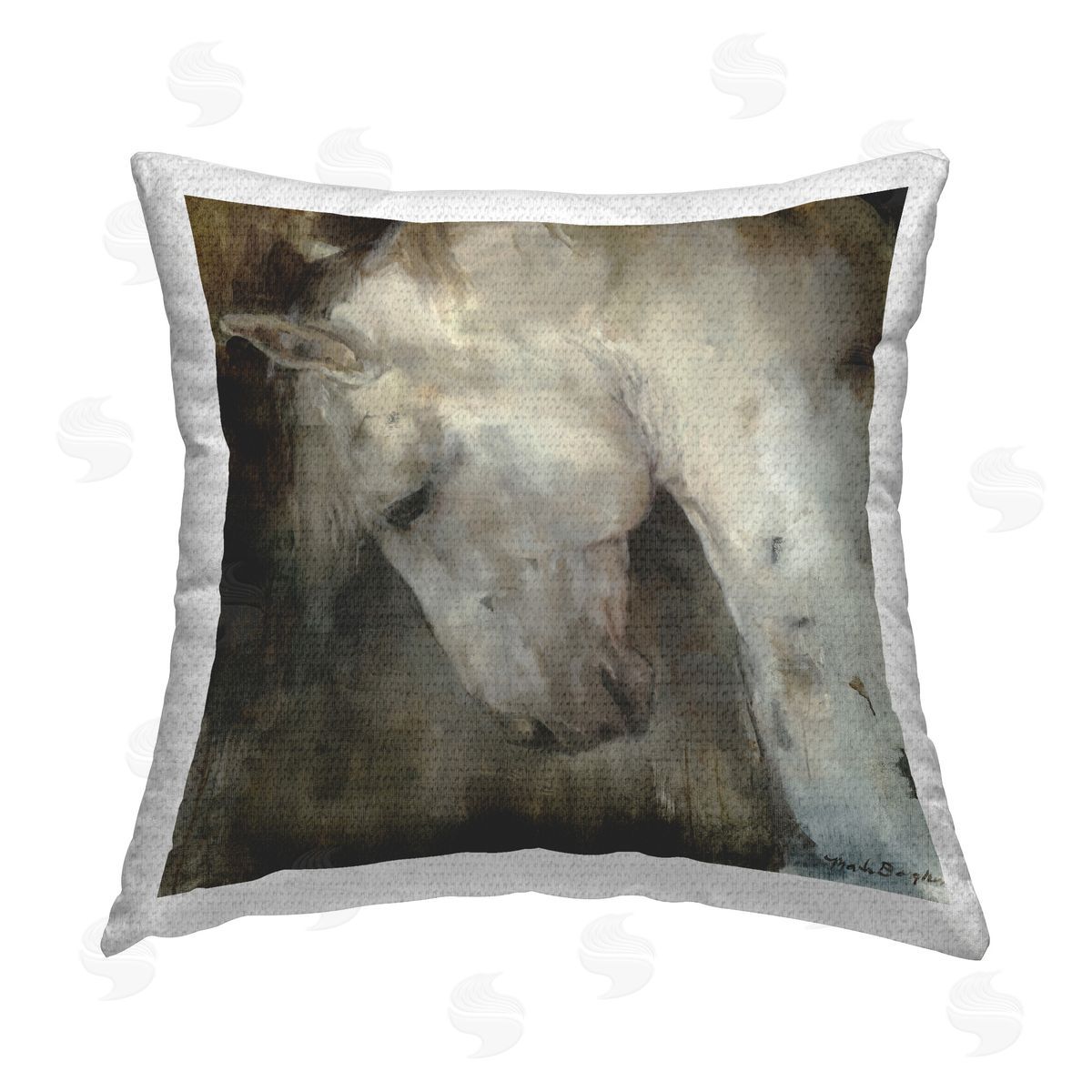 Marilyn Hageman Rustic Horse Portrait Outdoor Quick-Dry Polyester Printed Throw Pillow