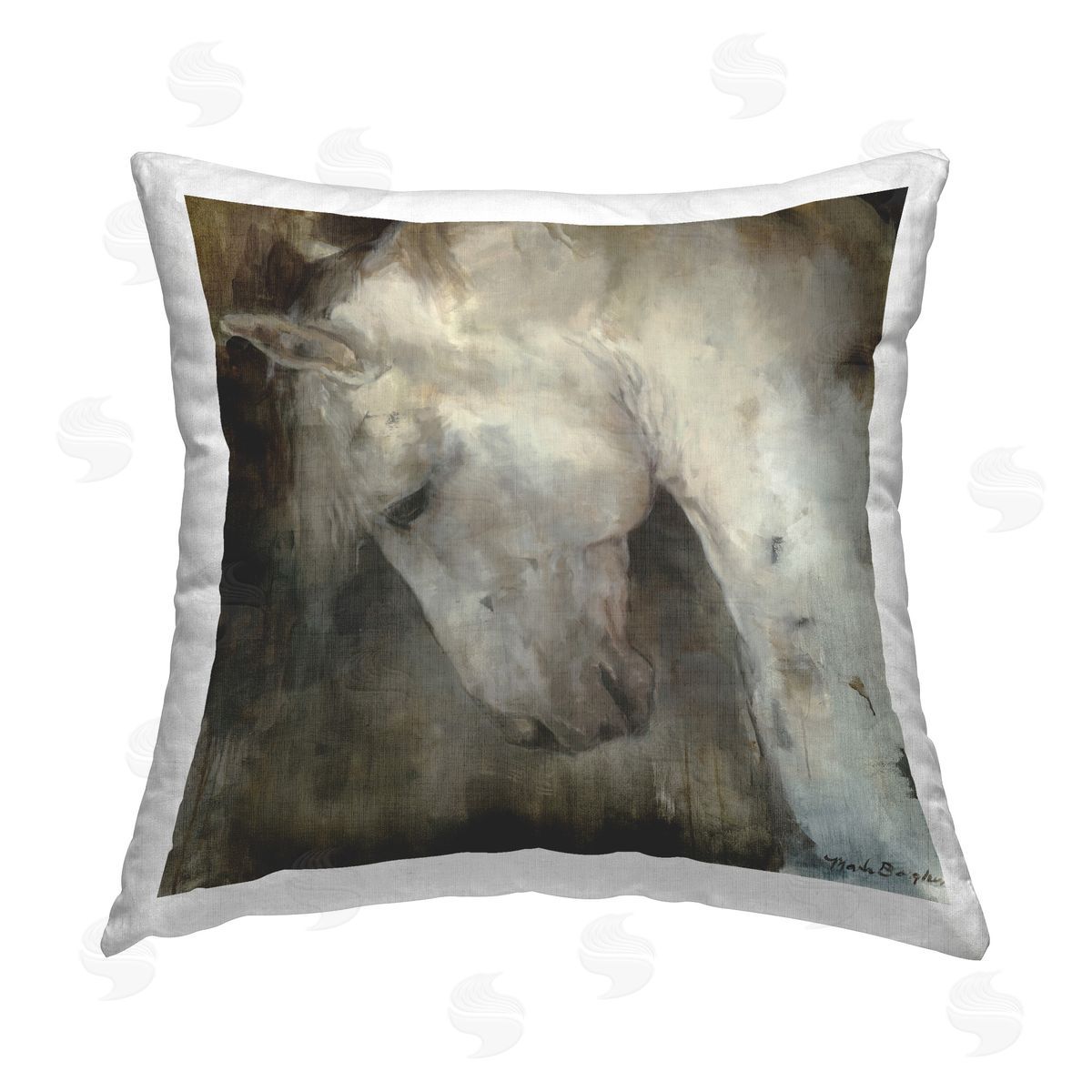 Marilyn Hageman Rustic Horse Portrait Printed Plush Polyester Throw Pillow