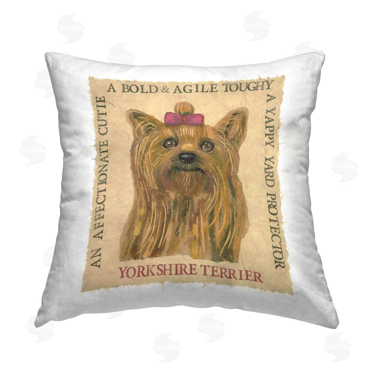 Nancy Overton Fun Yorkshire Terrier Phrases Printed Plush Polyester Throw Pillow