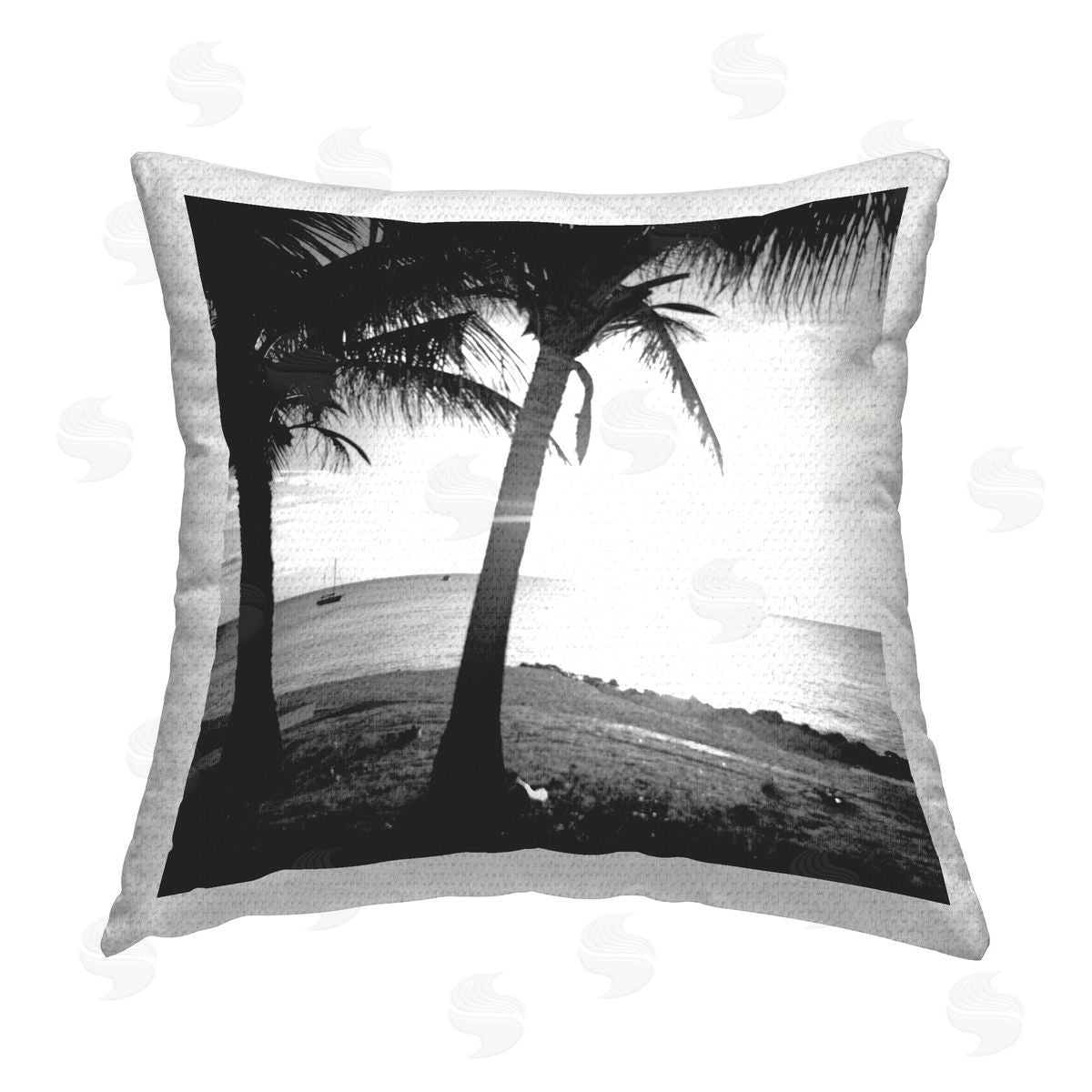 Susan Bryant Palm Tree Silhouettes Outdoor Quick-Dry Polyester Printed Throw Pillow