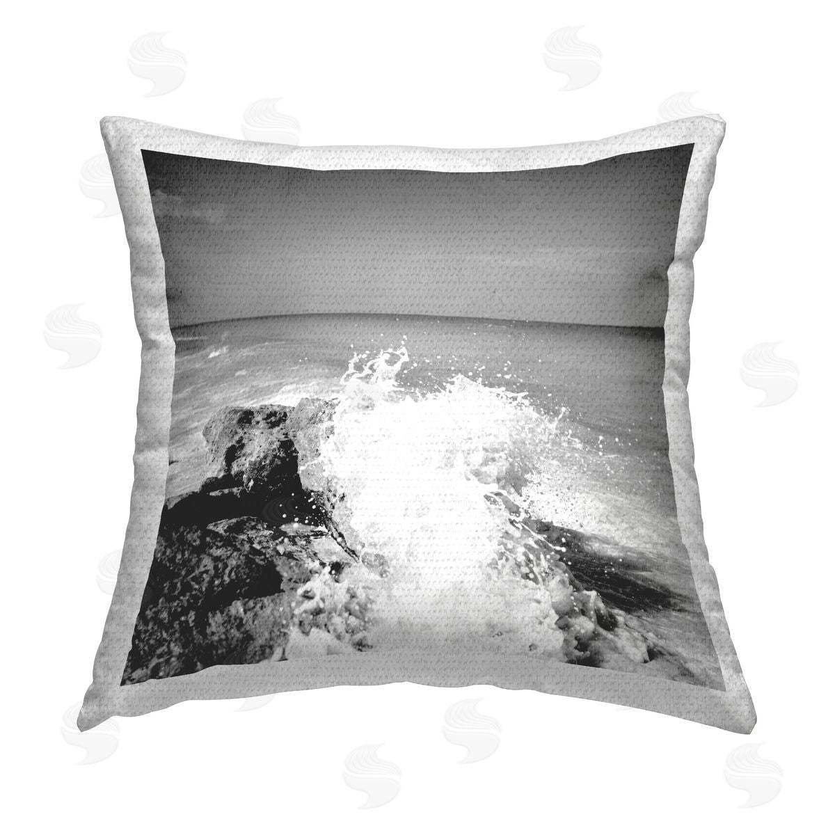 Susan Bryant Splashing Rough Waters Outdoor Quick-Dry Polyester Printed Throw Pillow