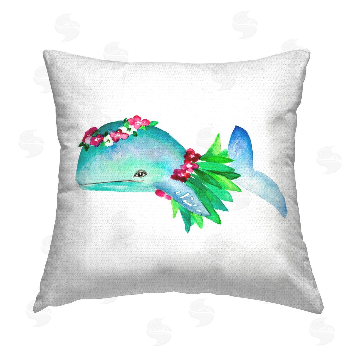 Lanie Loreth Hula Skirt Whale Outdoor Quick-Dry Polyester Printed Throw Pillow