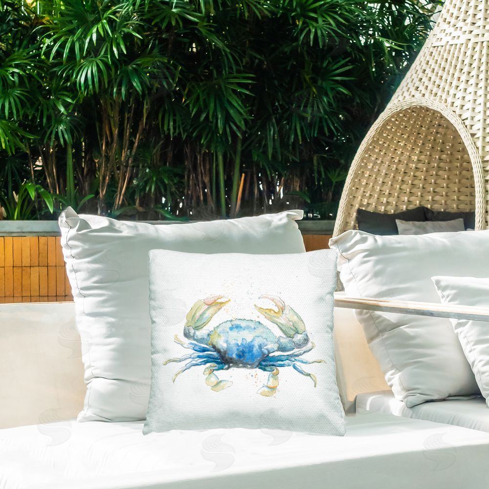 Patricia Pinto Modern Speckled Crab Outdoor Quick-Dry Polyester Printed Throw Pillow in Back Yard
