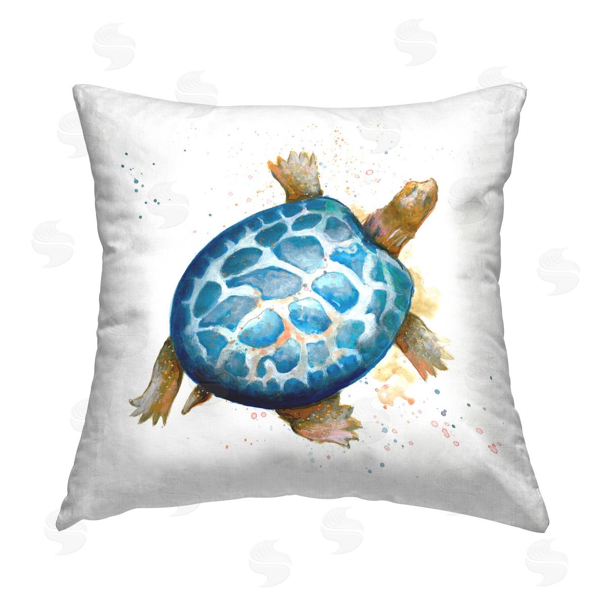 Patricia Pinto Modern Speckled Turtle Printed Plush Polyester Throw Pillow