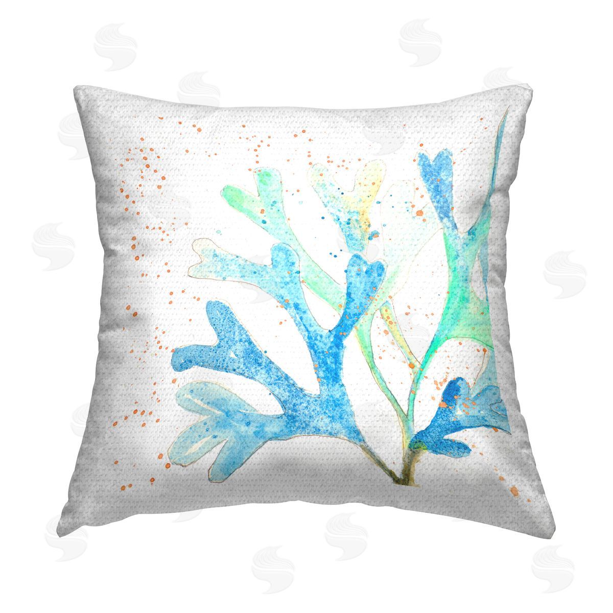 Patricia Pinto Modern Blue Coral Outdoor Quick-Dry Polyester Printed Throw Pillow