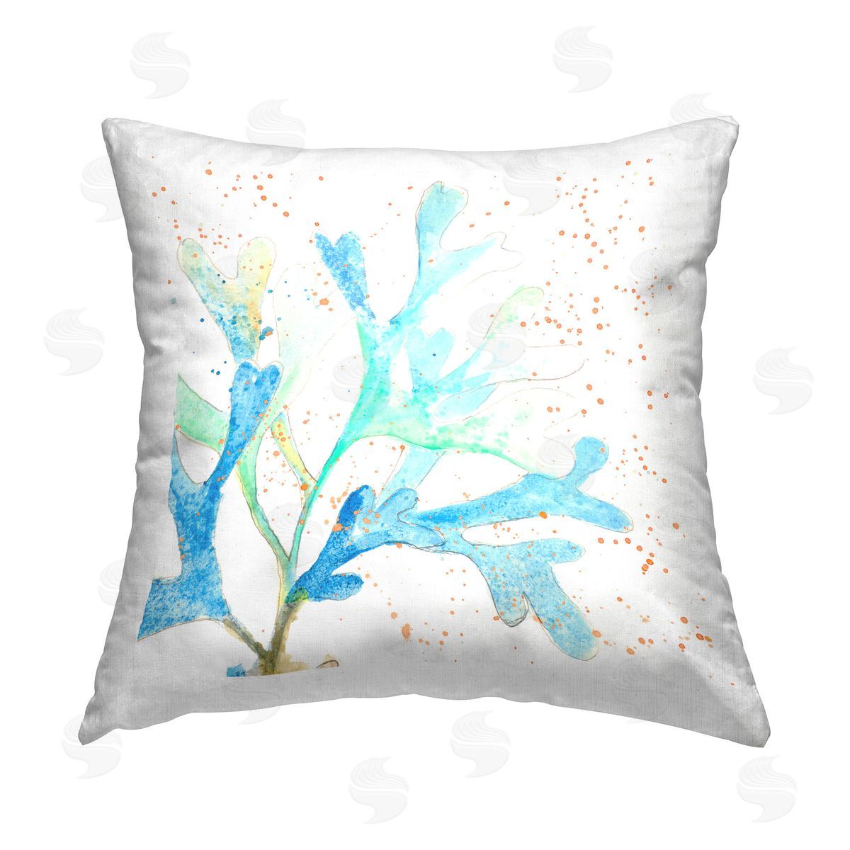 Patricia Pinto Speckled Modern Coral Printed Plush Polyester Throw Pillow
