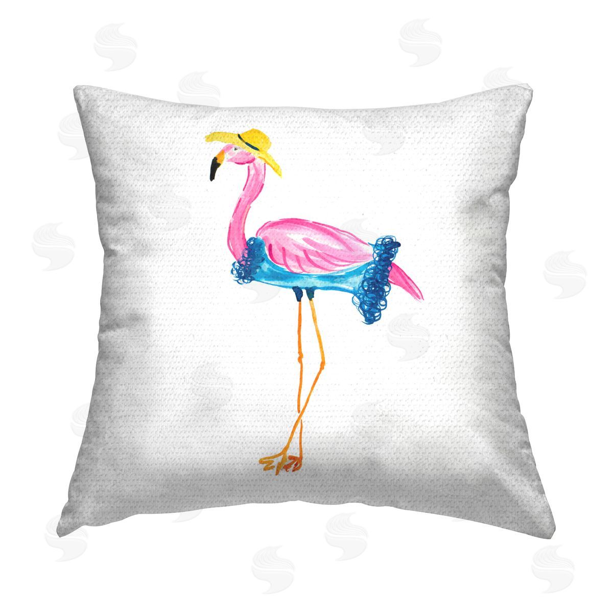 Julie DeRice Glamorous Beach Flamingo Outdoor Quick-Dry Polyester Printed Throw Pillow