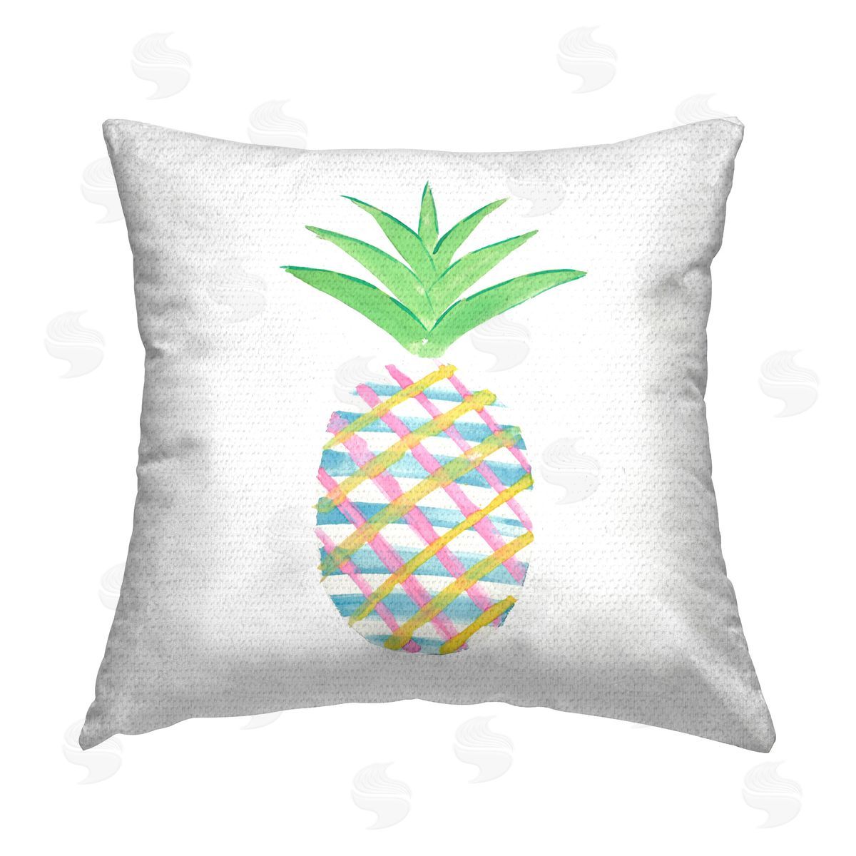 Julie DeRice Plaid Pineapple Fruit Outdoor Quick-Dry Polyester Printed Throw Pillow