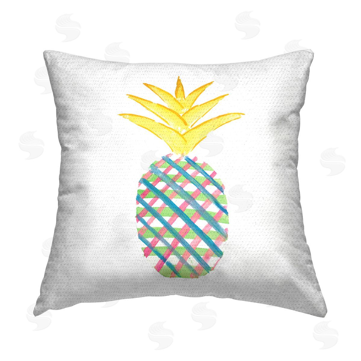 Julie DeRice Plaid Patterned Pineapple Outdoor Quick-Dry Polyester Printed Throw Pillow