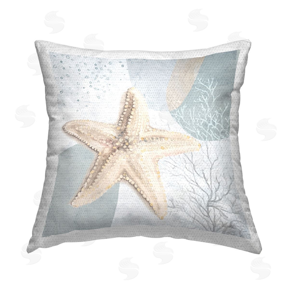 Patricia Pinto Starfish over Circle Pattern Outdoor Quick-Dry Polyester Printed Throw Pillow