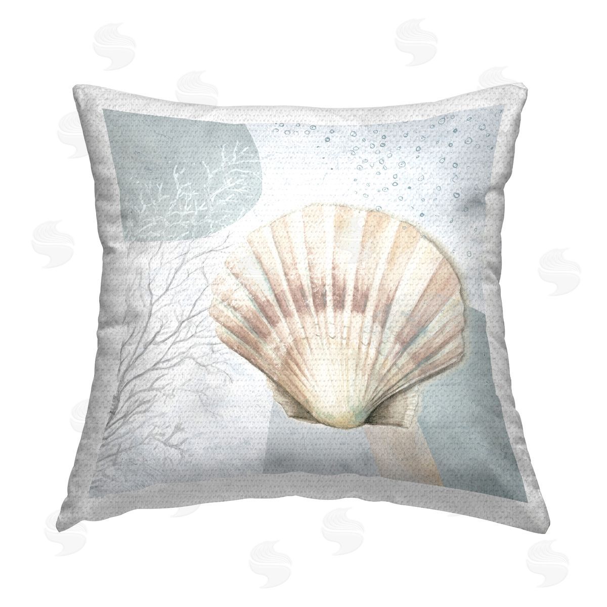 Patricia Pinto Seashell Circle Pattern Outdoor Quick-Dry Polyester Printed Throw Pillow