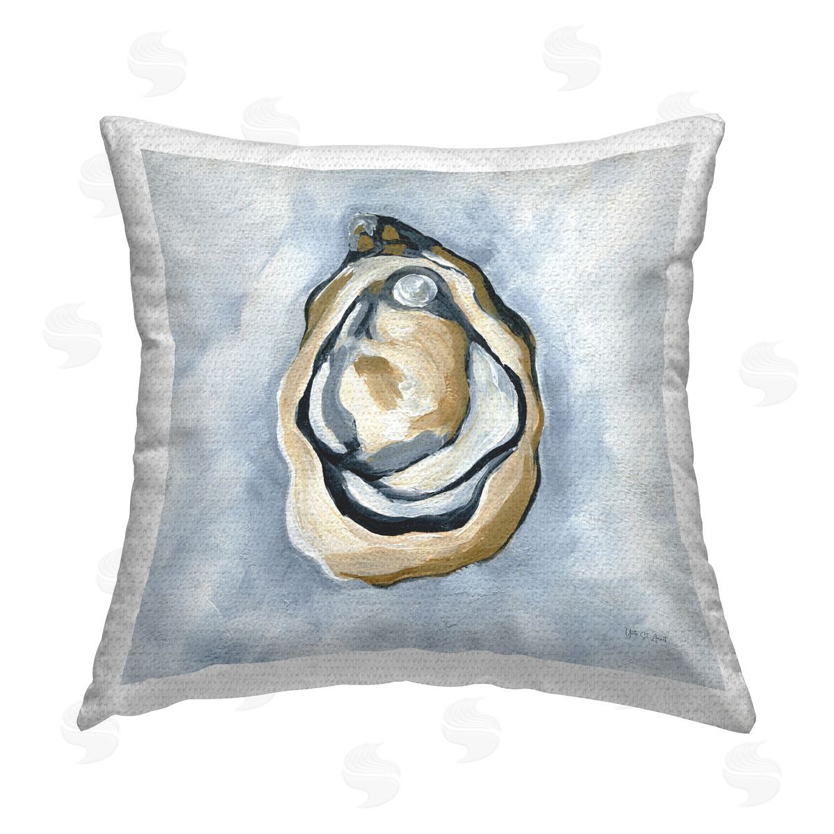 Yvette St. Amant Oyster with Pearl Outdoor Quick-Dry Polyester Printed Throw Pillow