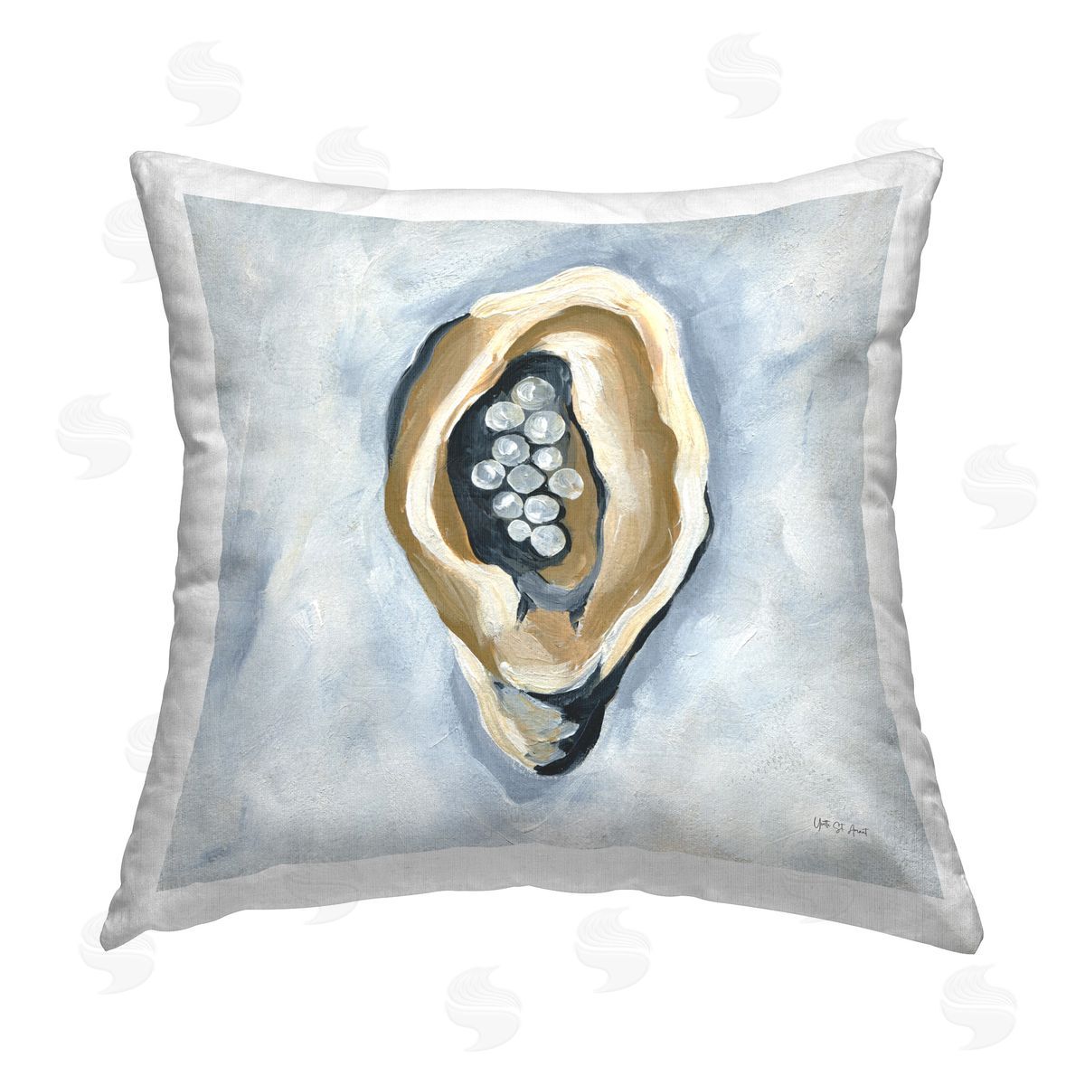 Yvette St. Amant World Is Your Oyster Printed Plush Polyester Throw Pillow