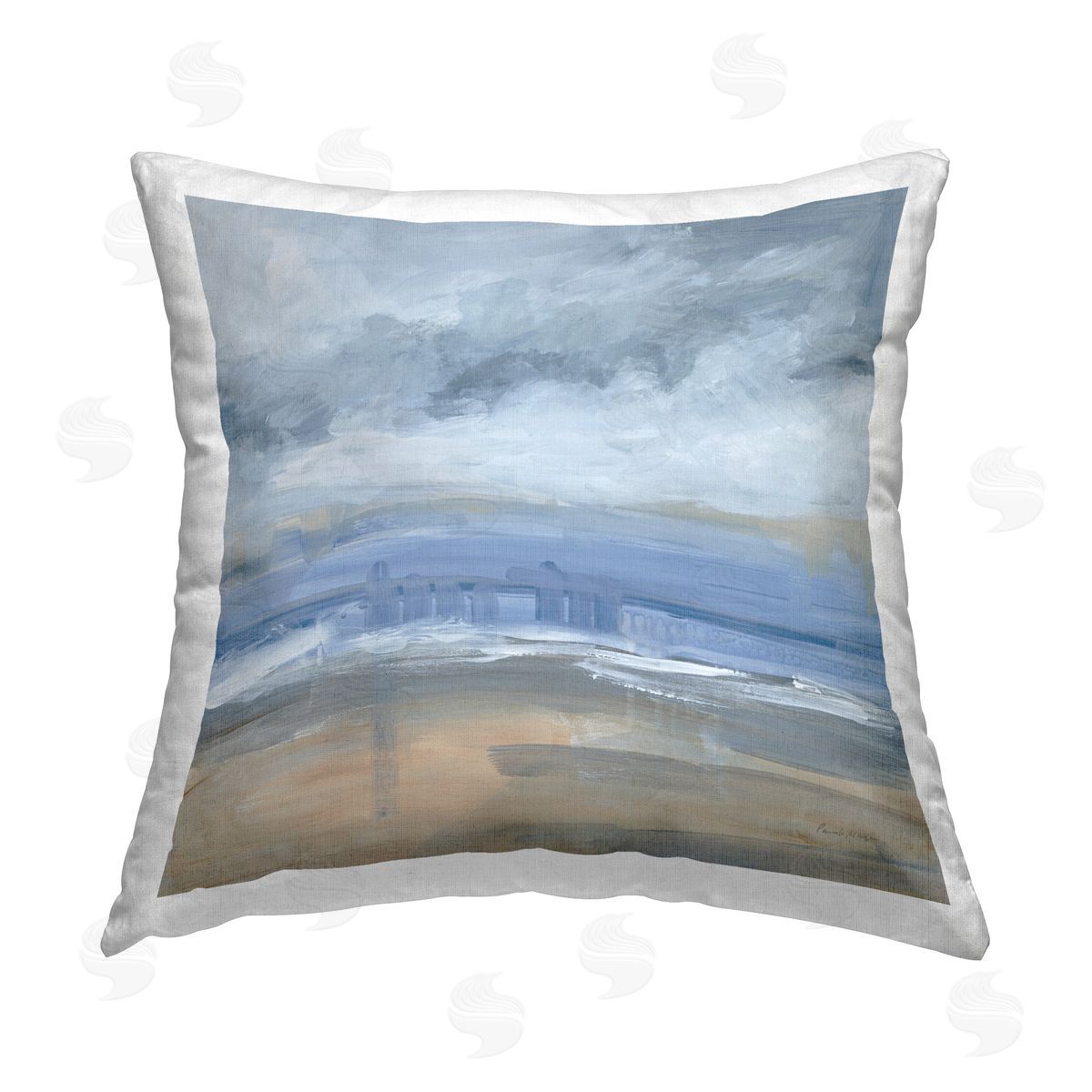 Pamela Munger Abstract Beach Scenery Printed Plush Polyester Throw Pillow