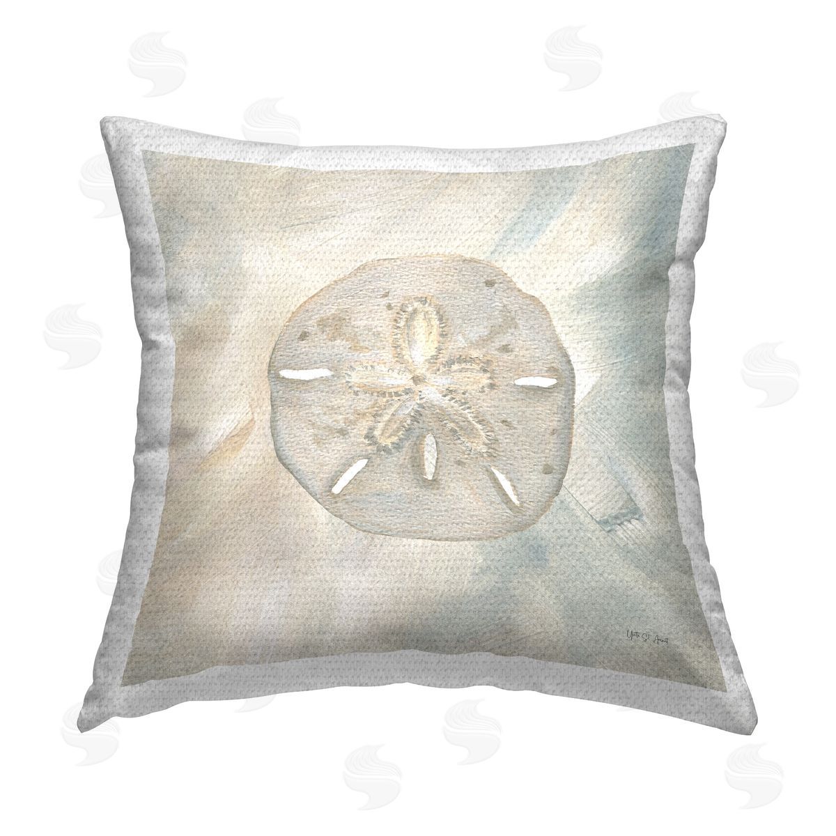 Yvette St. Amant Soft Sand Dollar Outdoor Quick-Dry Polyester Printed Throw Pillow