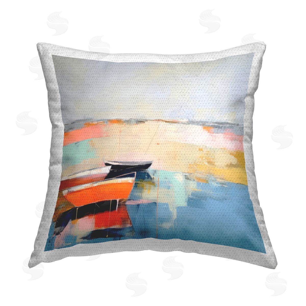 Irena Orlov Vivid Boat Abstraction Outdoor Quick-Dry Polyester Printed Throw Pillow