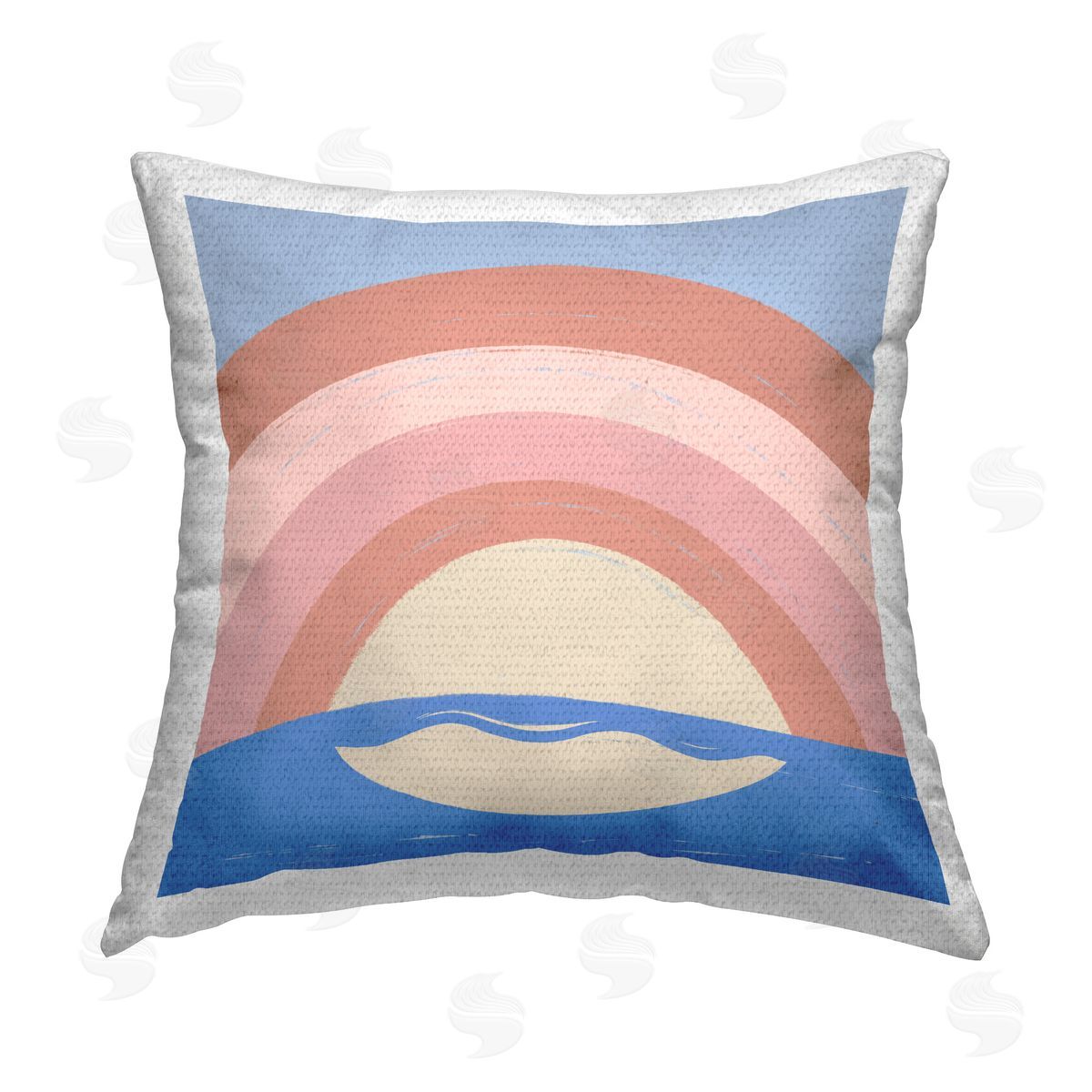 Carrie Cantwell Ocean Rainbow Reflection Outdoor Quick-Dry Polyester Printed Throw Pillow