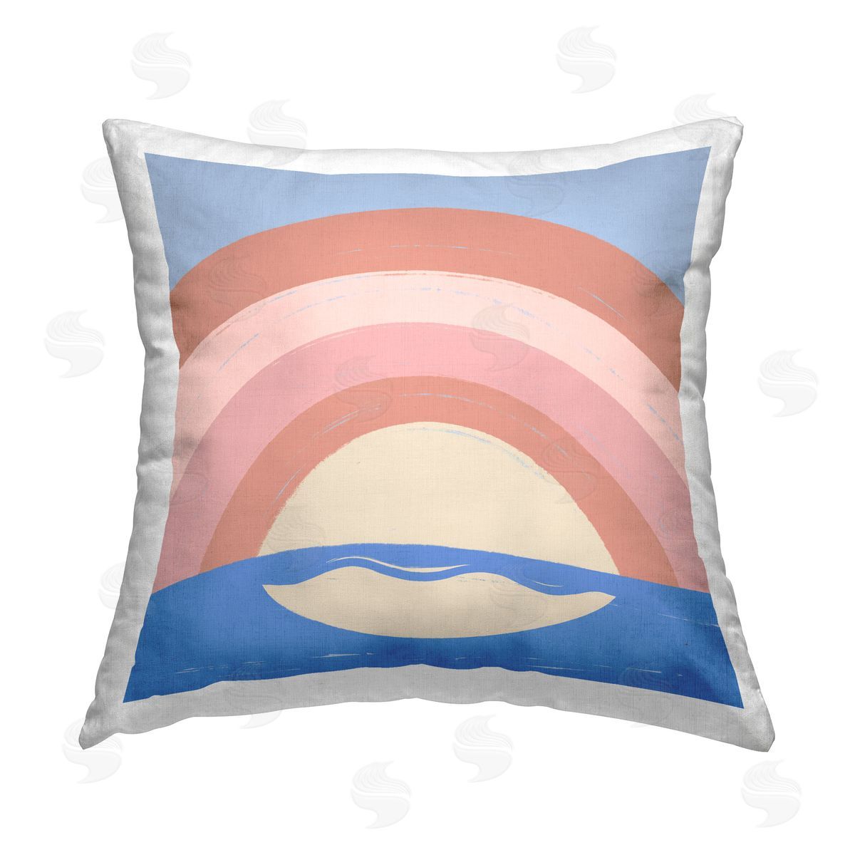 Carrie Cantwell Ocean Rainbow Reflection Printed Plush Polyester Throw Pillow