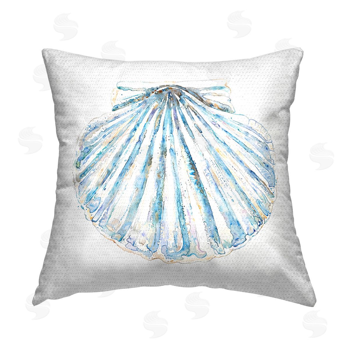 Christine Zalewski Clam Shell on White Outdoor Quick-Dry Polyester Printed Throw Pillow