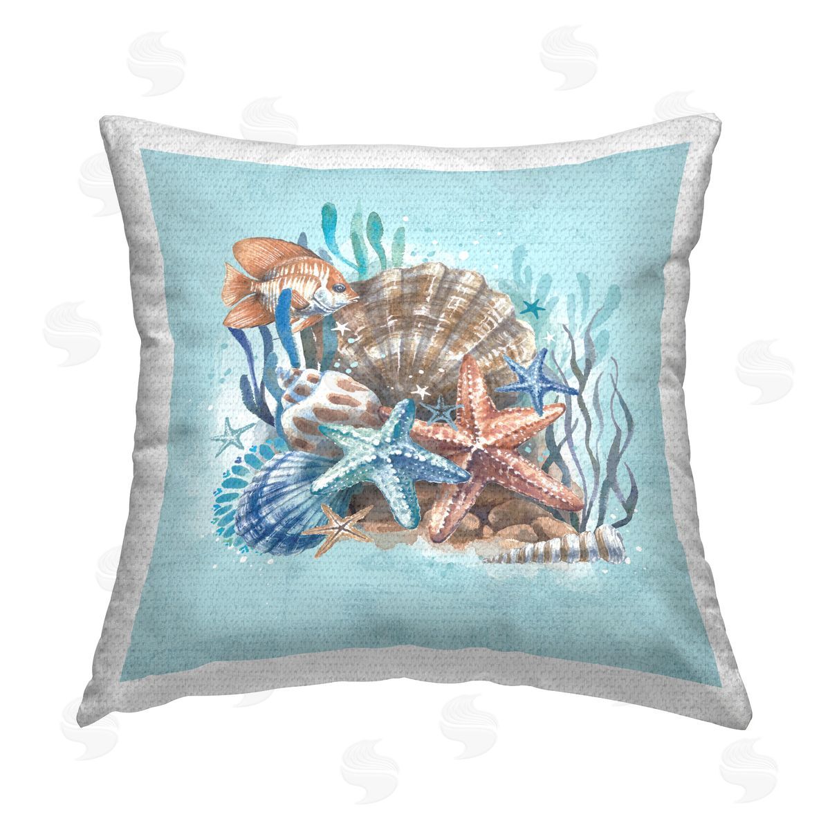 Courtney Morgenstern Seashell Still Life Outdoor Quick-Dry Polyester Printed Throw Pillow
