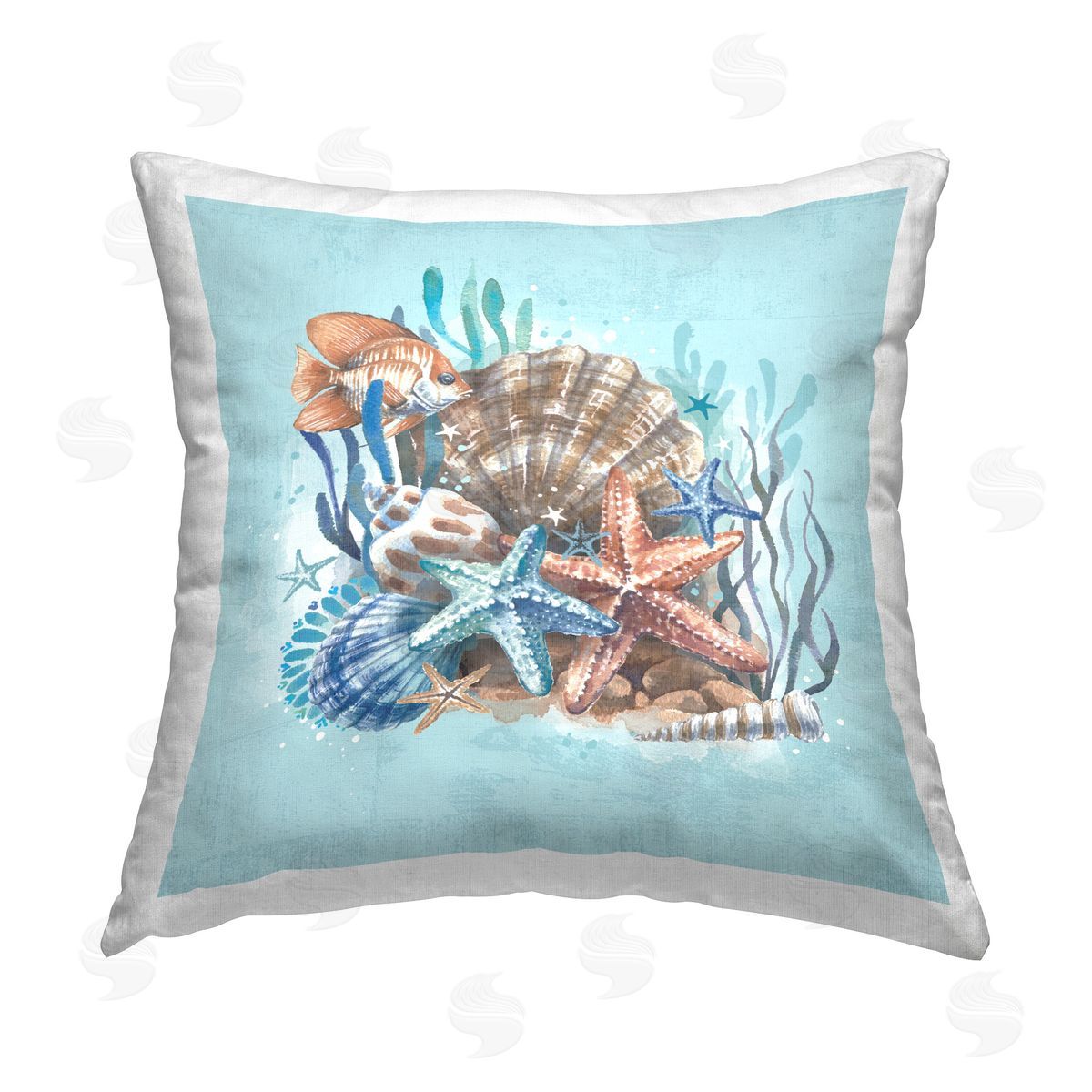 Courtney Morgenstern Seashell Still Life Printed Plush Polyester Throw Pillow