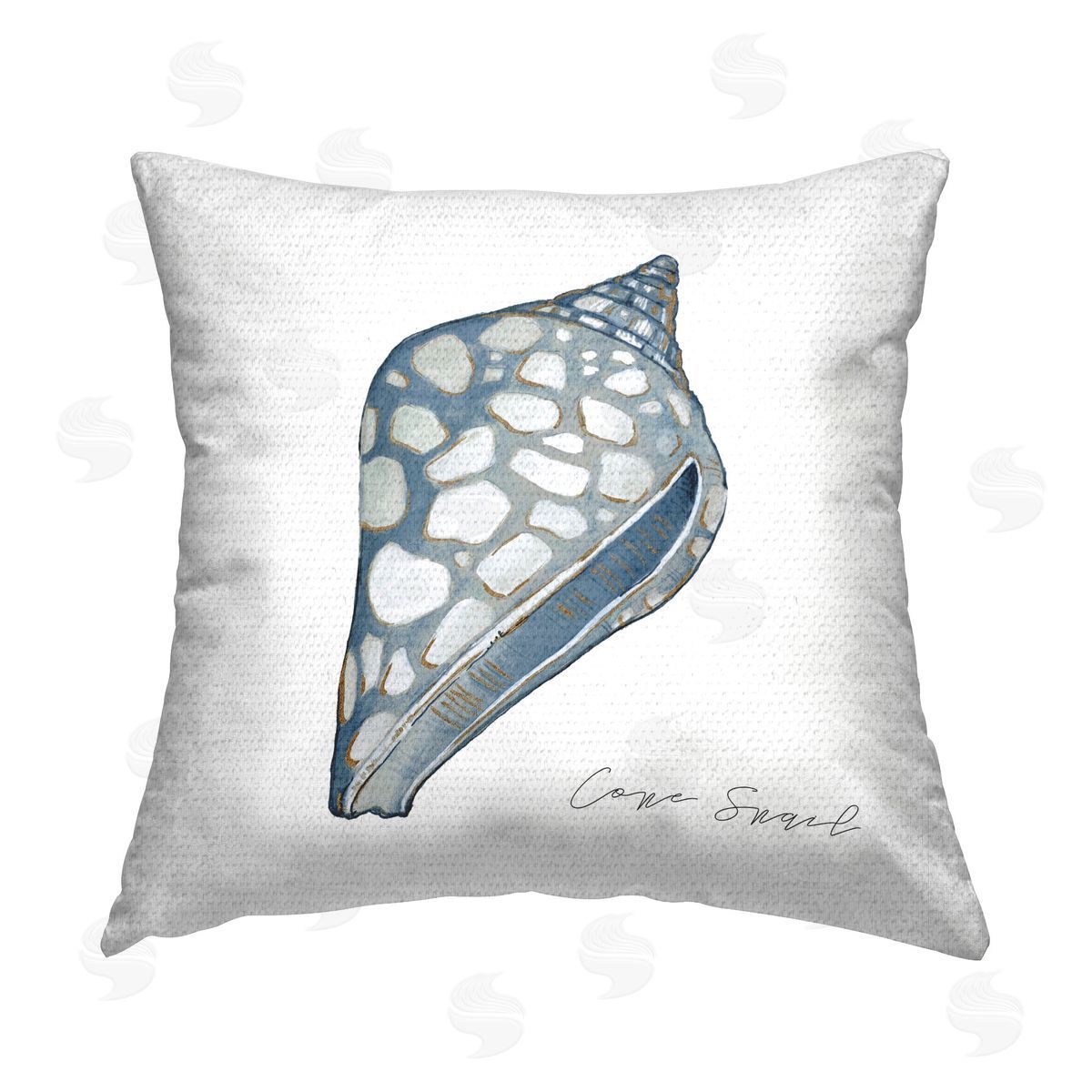 Carol Robinson Cone Snail Shell Outdoor Quick-Dry Polyester Printed Throw Pillow