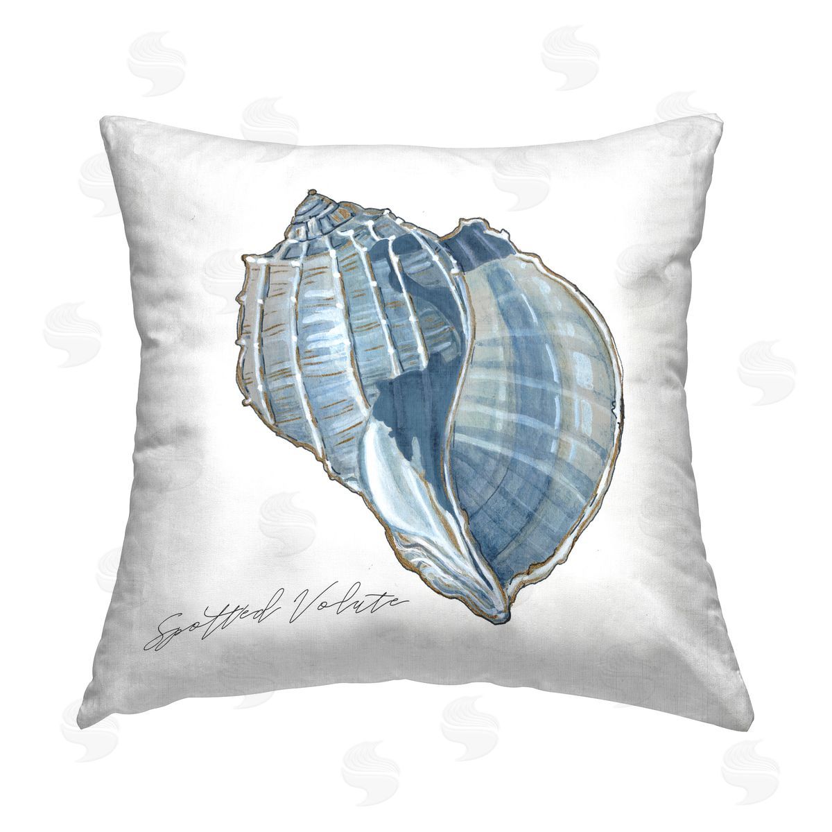 Carol Robinson Spotted Volute Shell Printed Plush Polyester Throw Pillow