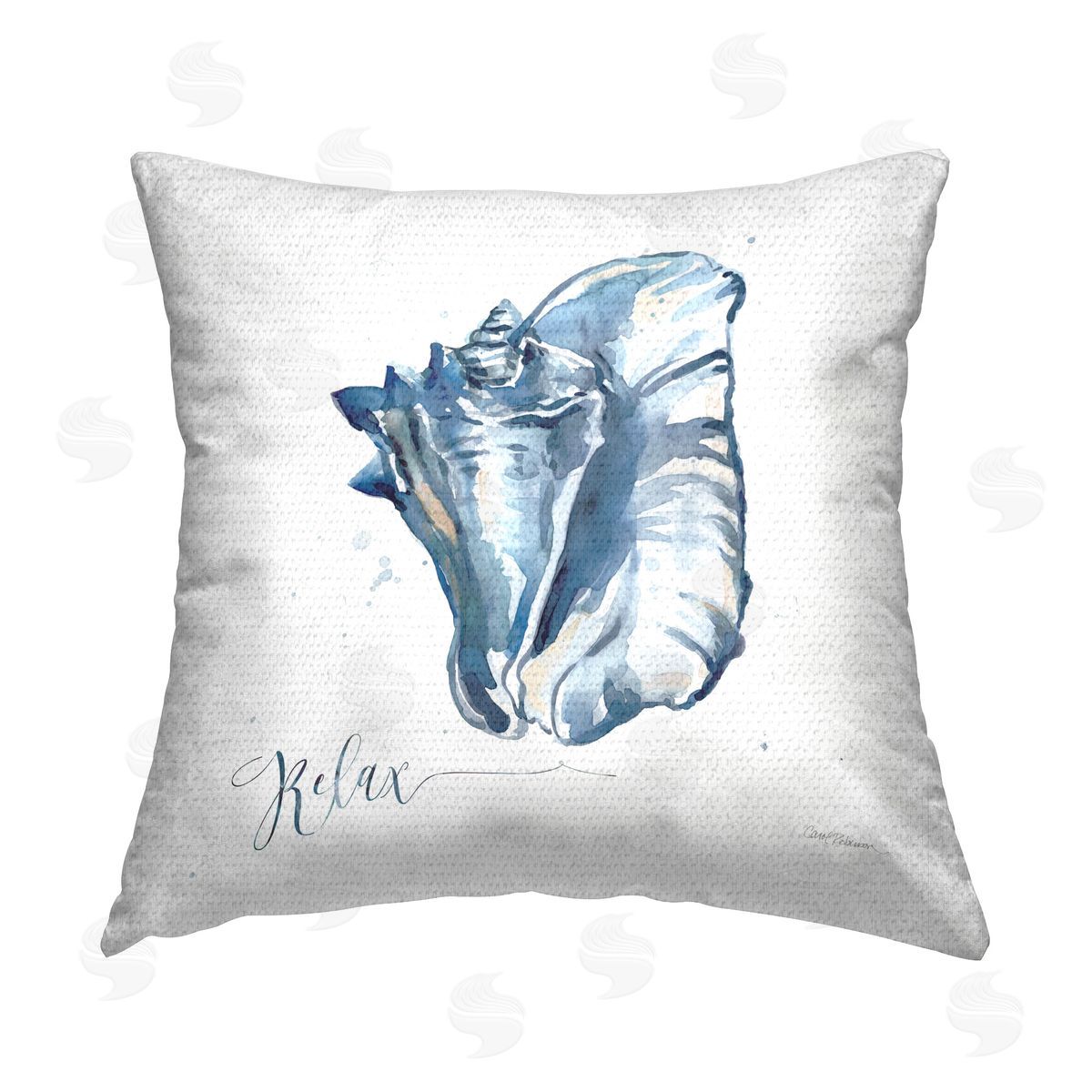 Carol Robinson Shell with Relax Phrase Outdoor Quick-Dry Polyester Printed Throw Pillow