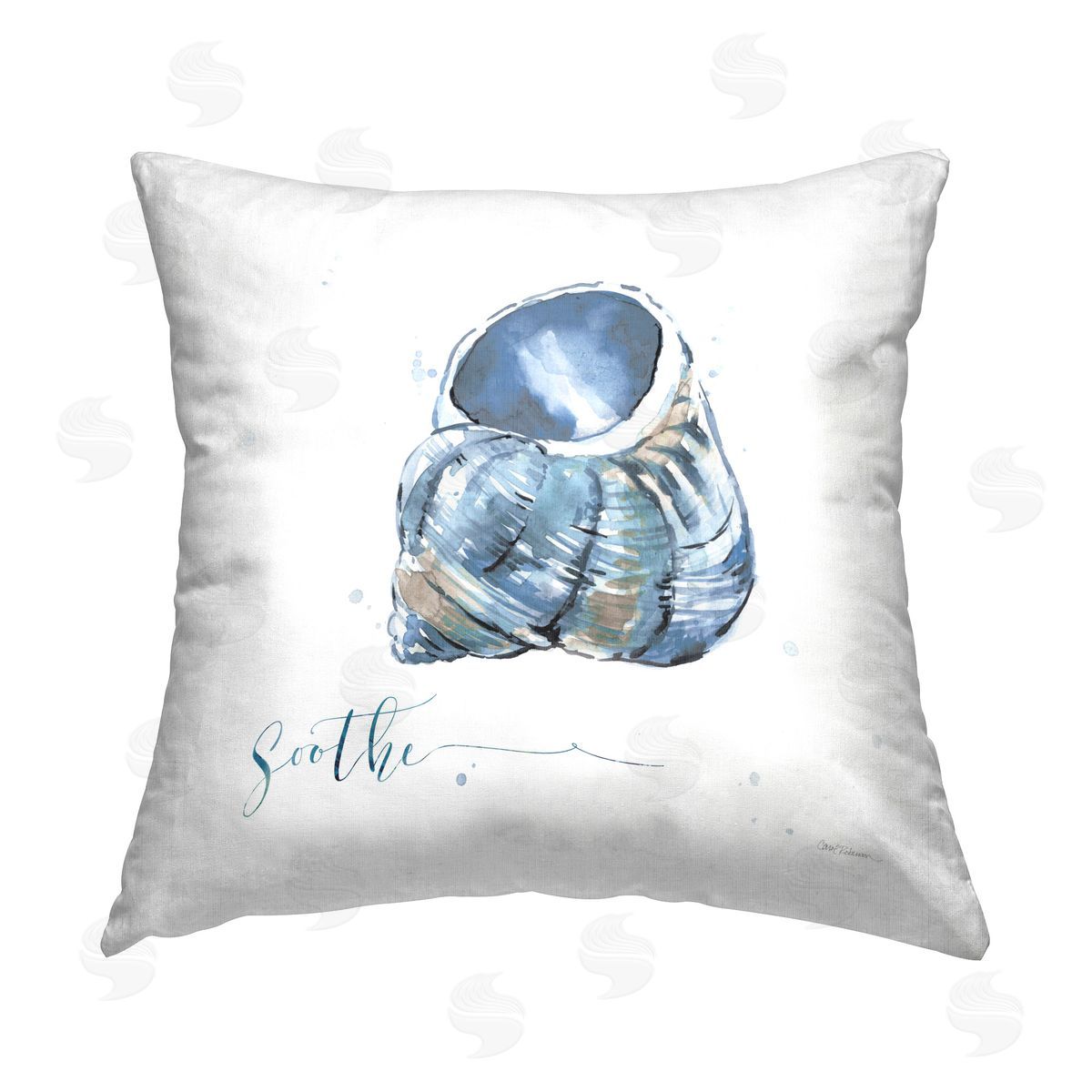 Carol Robinson Shell with Soothe Phrase Printed Plush Polyester Throw Pillow