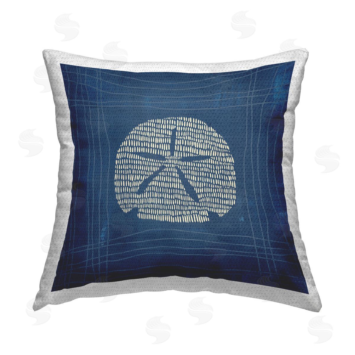 Jetty Home LLC Sand Dollar on Blue Outdoor Quick-Dry Polyester Printed Throw Pillow