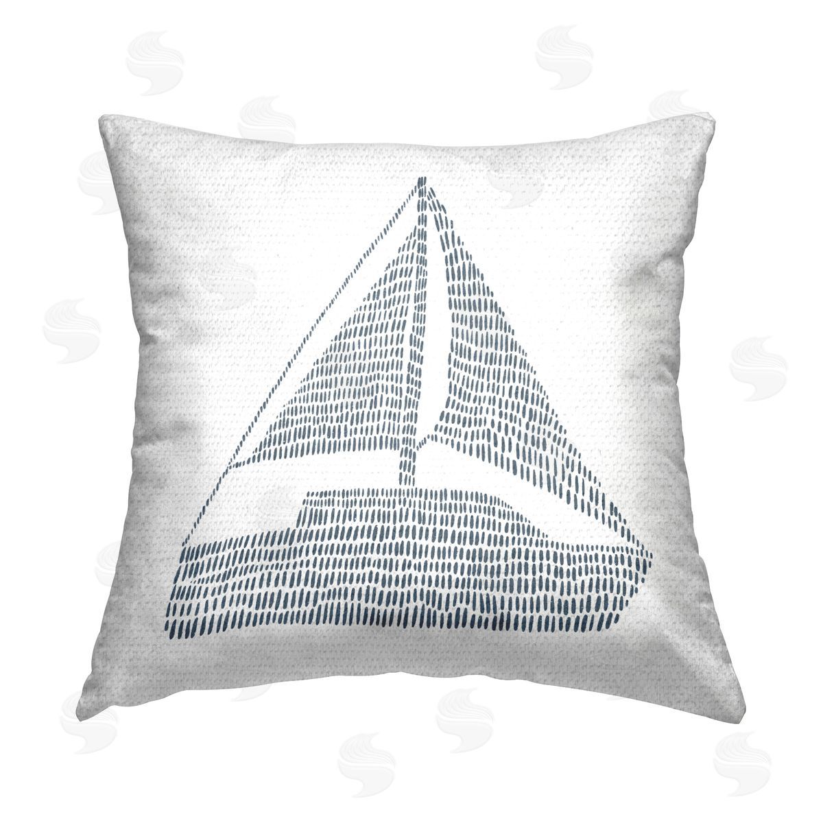 Jetty Home LLC Minimal Boat on White Outdoor Quick-Dry Polyester Printed Throw Pillow