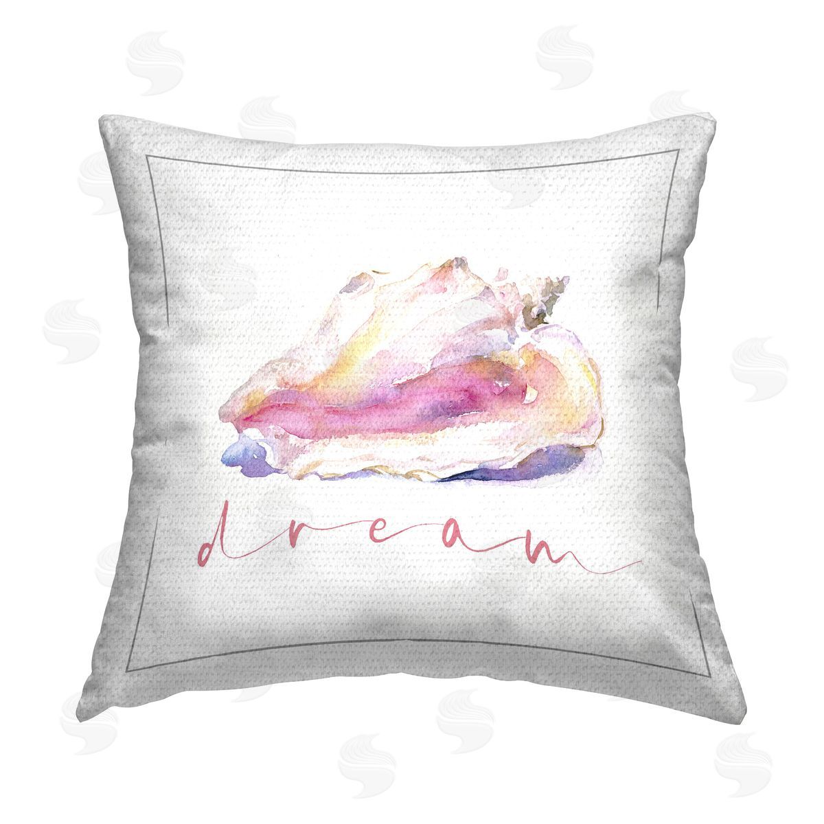 John Keeling Conch Dream Phrase Outdoor Quick-Dry Polyester Printed Throw Pillow