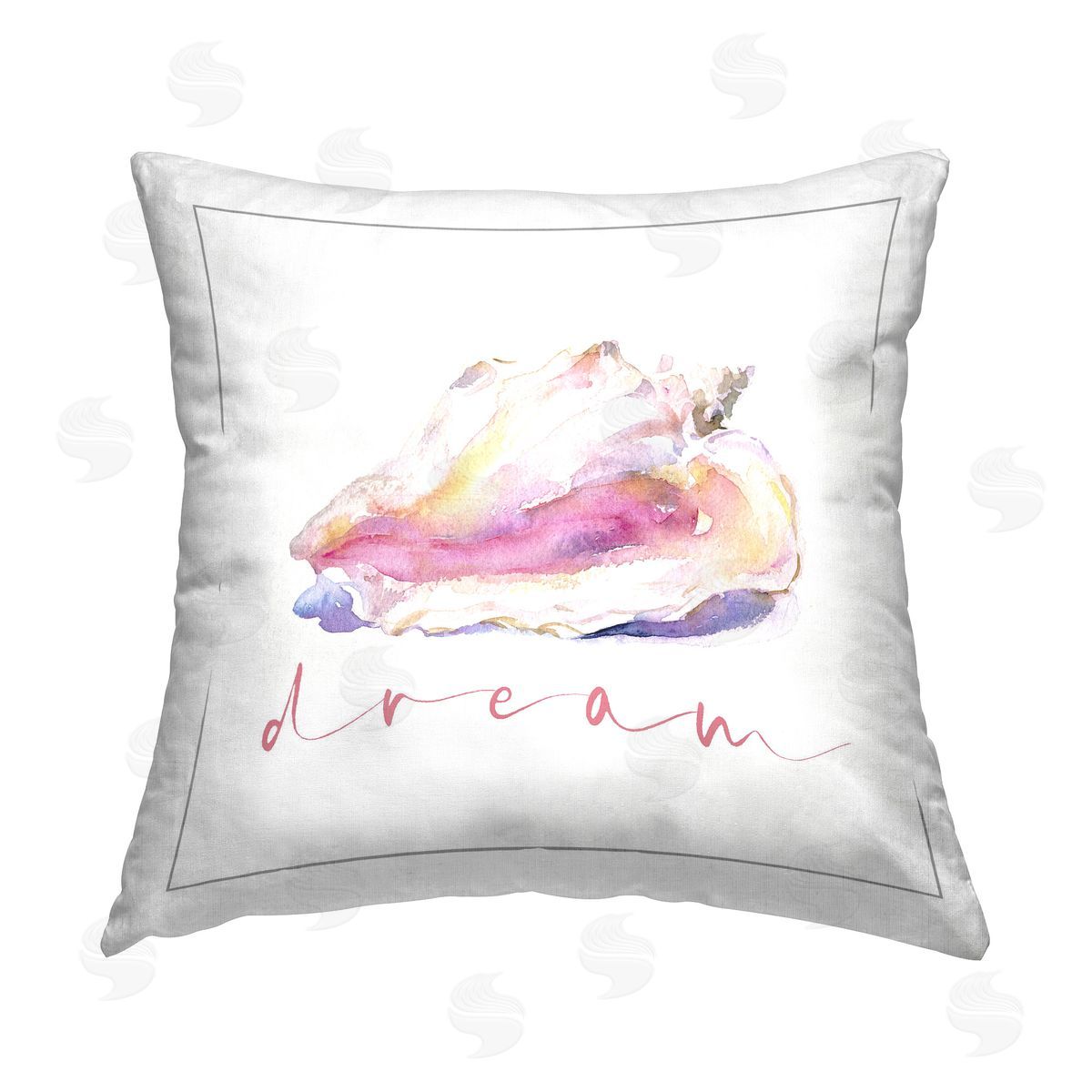 John Keeling Conch Dream Phrase Printed Plush Polyester Throw Pillow