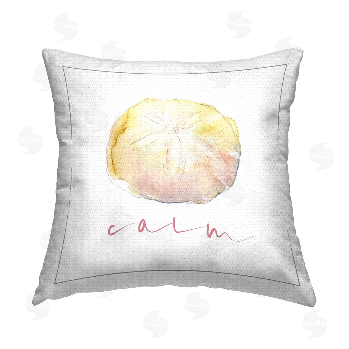 John Keeling Sand Dollar Calm Phrase Outdoor Quick-Dry Polyester Printed Throw Pillow