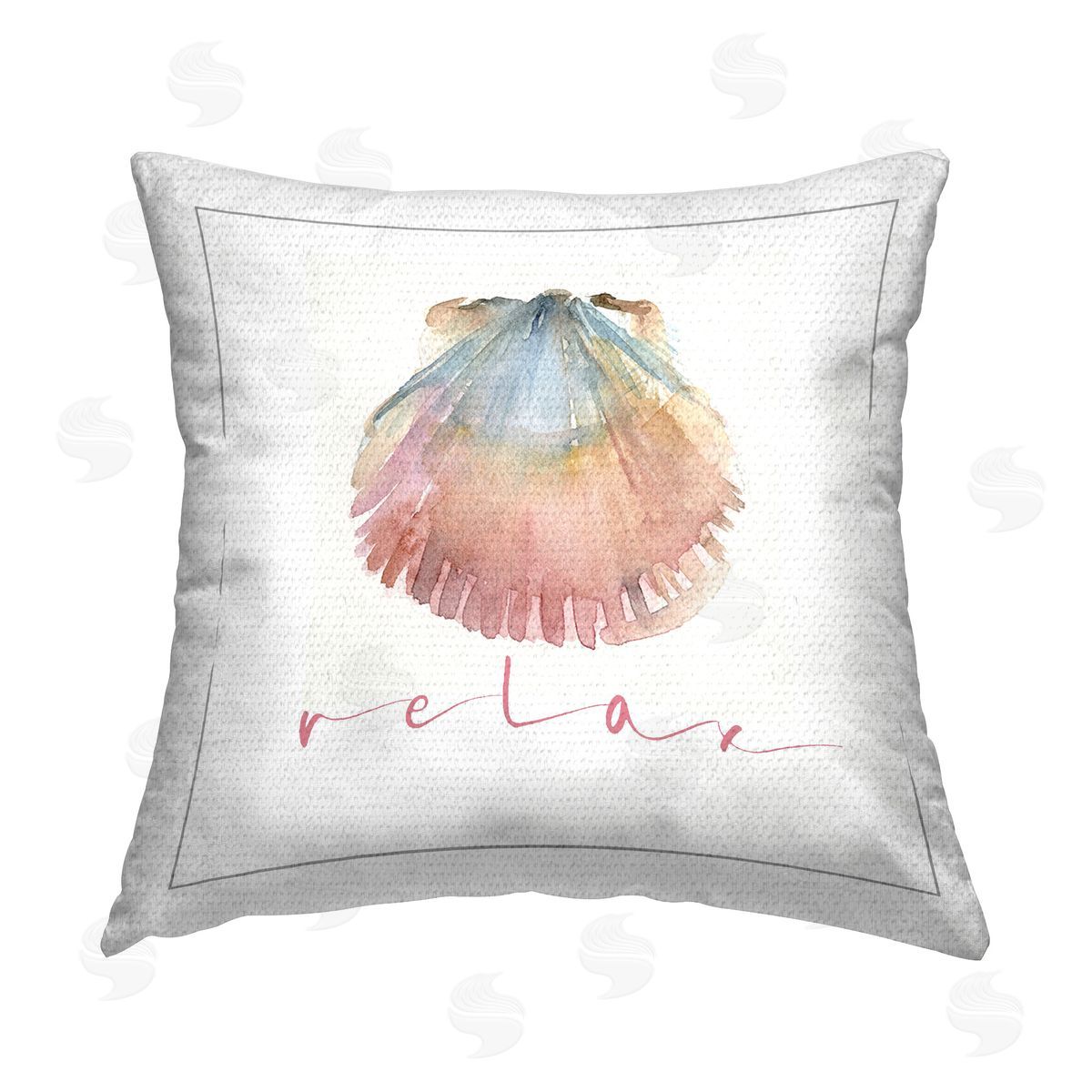 John Keeling Scallop Shell Relax Outdoor Quick-Dry Polyester Printed Throw Pillow