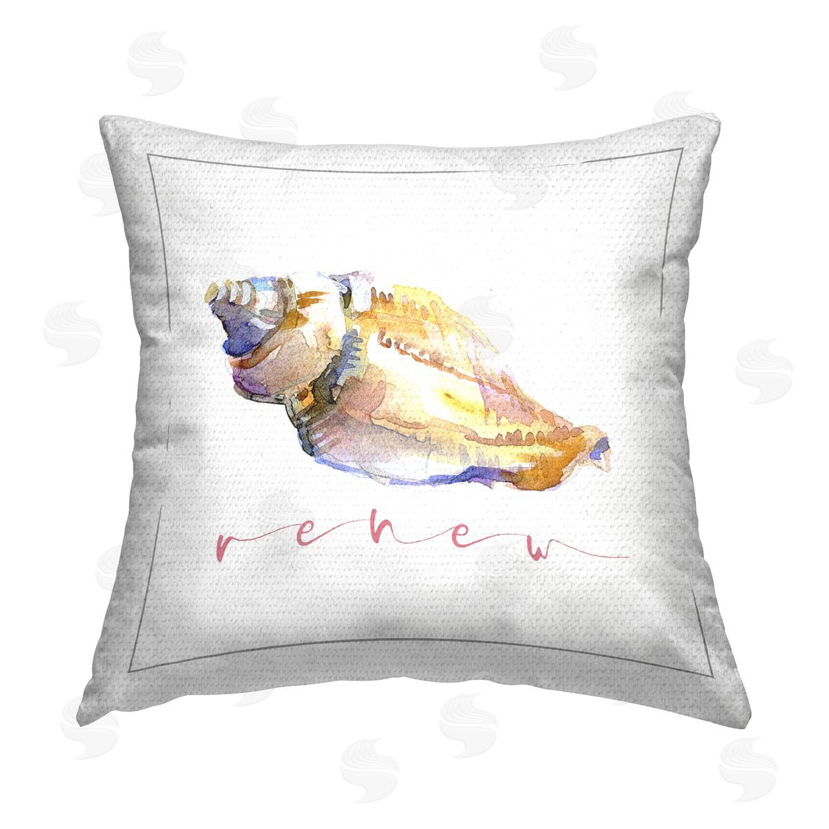 John Keeling Conch Shell Renew Outdoor Quick-Dry Polyester Printed Throw Pillow