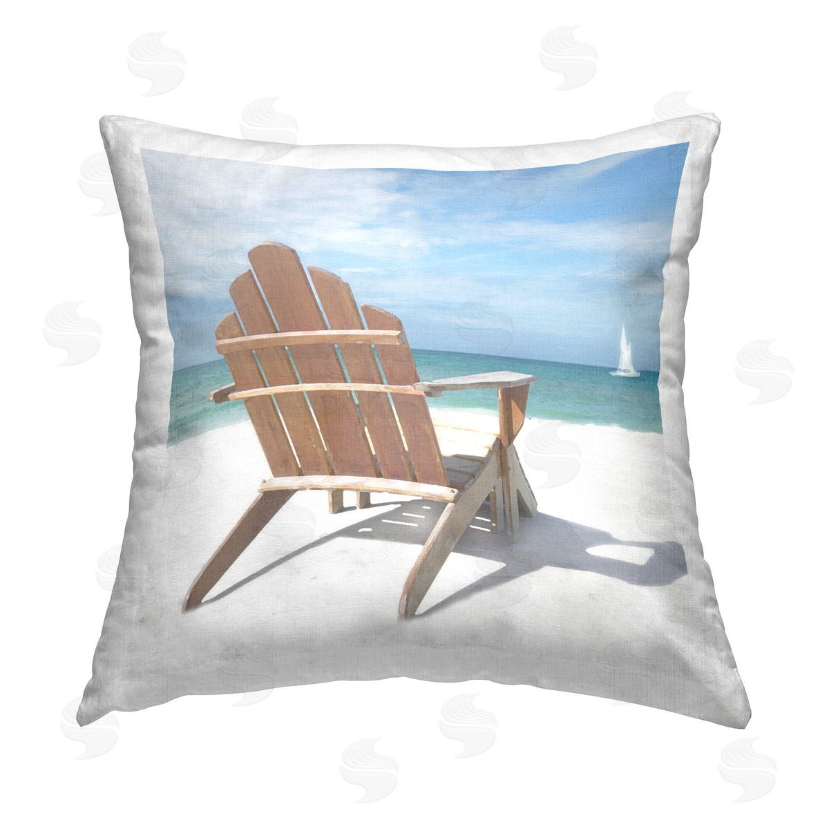 Noah Bay View West Beach Chair Printed Plush Polyester Throw Pillow