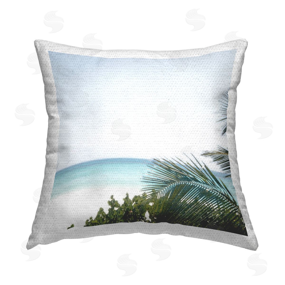 Noah Bay Calm Beach Palms Outdoor Quick-Dry Polyester Printed Throw Pillow