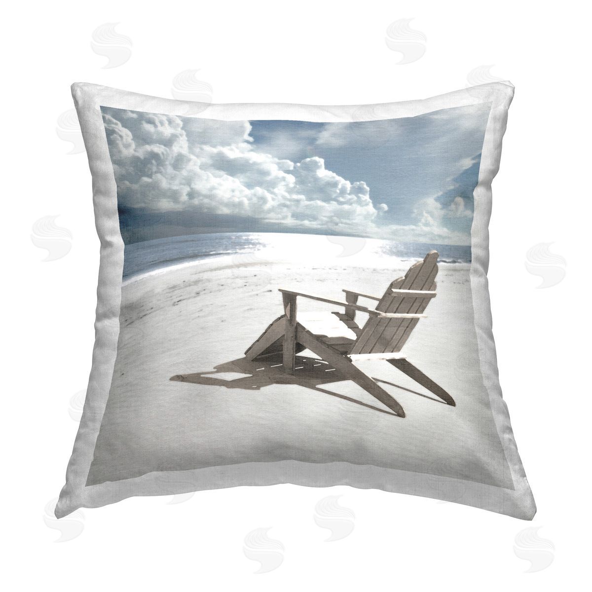 Noah Bay Rolling Clouds Beach Printed Plush Polyester Throw Pillow