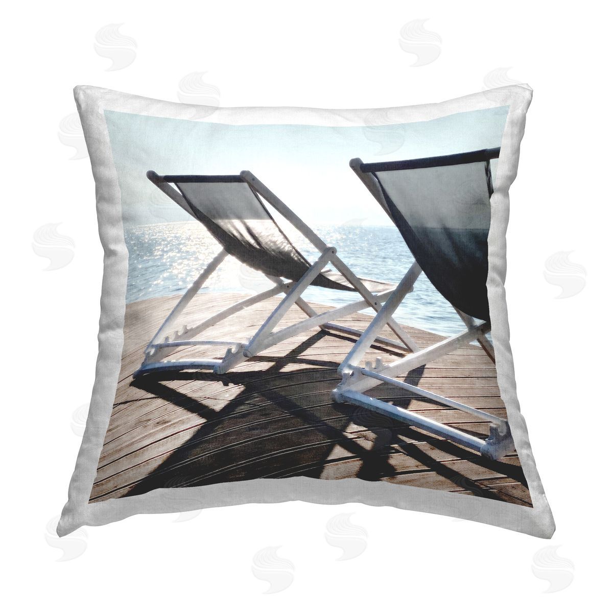 Noah Bay Beach Shadow Reach Printed Plush Polyester Throw Pillow