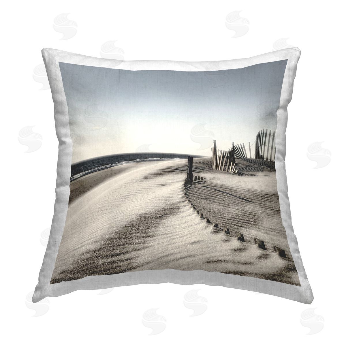 Noah Bay Rippled Beach Fence Printed Plush Polyester Throw Pillow