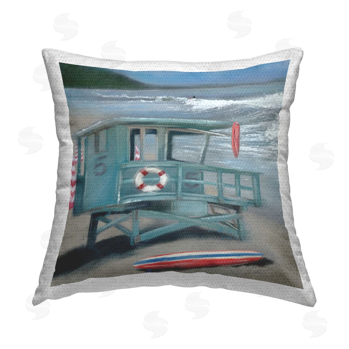 Matthew Piotrowicz Lifeguard Stand on Shore Outdoor Quick-Dry Polyester Printed Throw Pillow