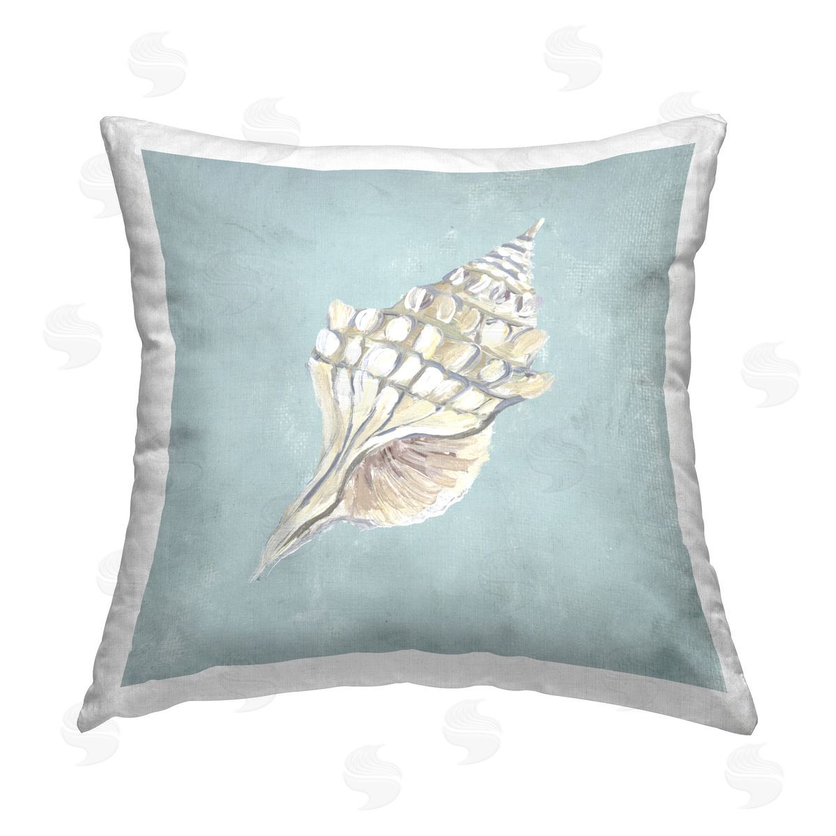 Julie DeRice Neutral Conch Shell Printed Plush Polyester Throw Pillow